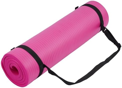 Fitvids 1/2-inch Thick High Density Exercise Yoga Mat with Carrying Strap