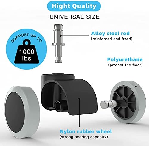 Omyoffice Replacement Office Chair Wheels 2", 1000LBS, Set of 5