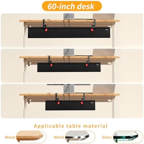 Under Desk Cable Management Tray No Drill,48Inch Cable Management,Black