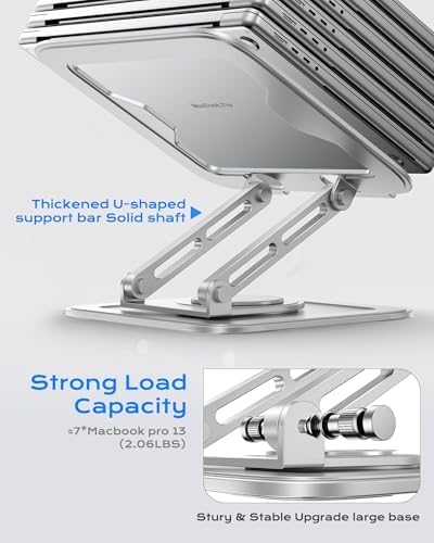 LOXP Adjustable Laptop Stand, Computer Stand with 360 Rotating Base