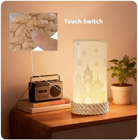 Rotatable Cordless Table Lamp, 3 Color Temperature Bedside Lamps with USB C Charging, Touch Control Rechargeable Battery Powered Nightstand Lamp for Bedroom, Nursery, Home Decor