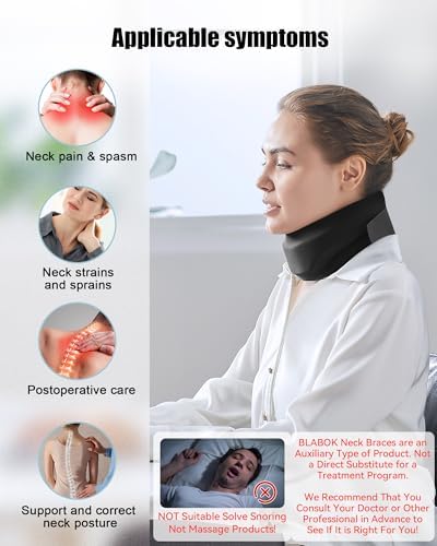 Neck Brace for Sleeping - Cervical Collar Relief Neck Pain and Neck Support Soft Foam Wraps Keep Vertebrae Stable for Relief of Cervical Spine Pressure for Women & Men Jet Black Small Size