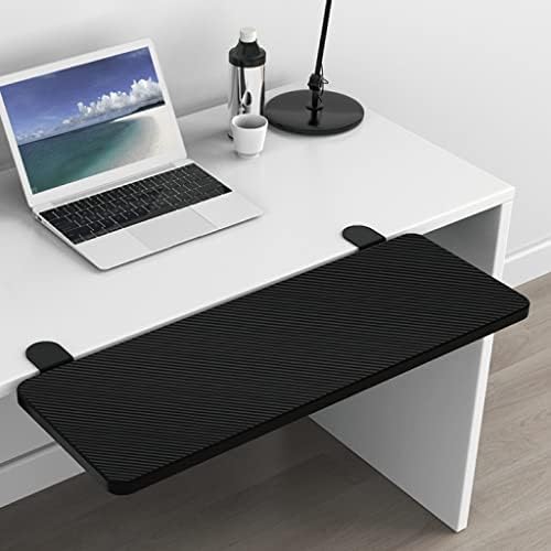 Ergonomics Desk Extender Tray, Suitable for Office.Foldable, Punch-Free Clamp on.Computer Keyborad Tray, Desk Extension Board.(29.53"*9.45"(75cm*24cm), Carbon)