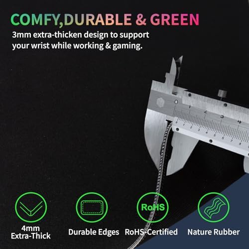 RGB Gaming Mouse Pad with Wireless Charging 15W, LED Mouse Mat 31.5 * 11.8 in, 10 Light Modes Extra Large Mousepad Non-Slip Rubber Base Computer Keyboard Mat for Gaming, MacBook, PC, Laptop, Desk