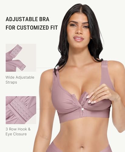 FeelinGirl Post Surgery Compression Bra for Women's Front Closure Bra