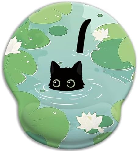 Blusabaca Cat Mouse Pad with Wrist Rest Ergonomic Mousepad Wrist Support