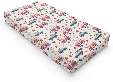 Cartoon Car Transportation Stars Pattern Baby Changing Pad Cover, Unisex Car Nursery Diaper Changing Table Pad Mat Sheet for Boys Girls-16x32