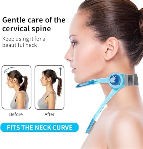 Neck Brace, Neck Collar wtih 360° Adjustable Soft Chin Support, Cervical Collar for Forward Head Posture Correction and Cervical Spine Support, Neck Brace for Neck Pain and Support (Blue)