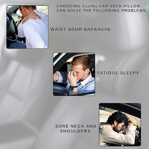 Car Headrest Neck Pillow Support Ergonomic, with Valve Stem Covers Accessory for Driving Seat Fatigue Relief Compatible with Model S X 3 Y & Cybertruck - 2 Pieces