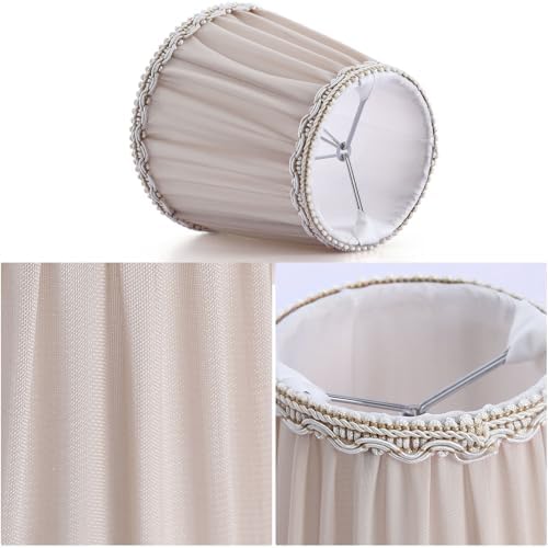 Fuloon Chandelier Lamp Shades, Clip on Small Sconce Lamp Shades, Suit for Candelabra Bulbs in Modern/European/French Country/Farmhouse Decoration, 3.5x4.3x4.9 in(6 Pack, Chiffon Navajo)