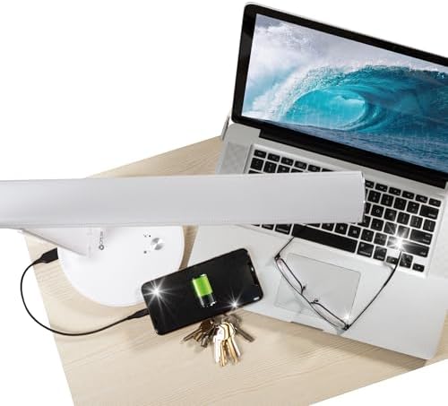 OttLite Emerge LED Sanitizing Desk Lamp with USB Charging, White