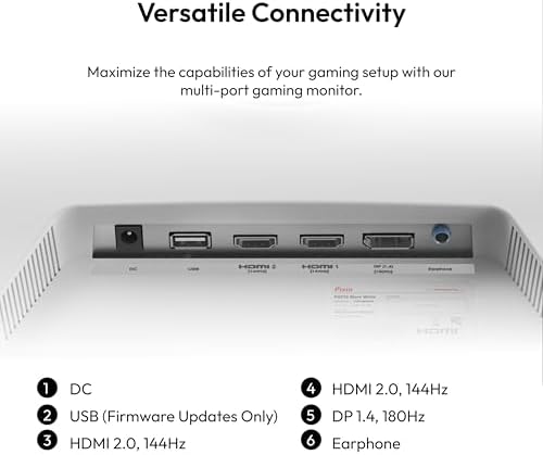 Pixio PX278 Wave White 27 inch 180Hz Refresh Rate Quad HD 1440p Resolution Fast IPS Panel 1ms GTG Response Time Built-in Speakers Gaming Monitor with AMD FreeSync