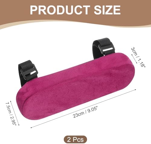 uxcell Memory Foam Chair Armrest Pads, 2 Pair Office Chair Arm Covers, Elbow Pillow for Offices Study Rooms Game Rooms (Purple)
