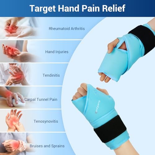 Comfytemp 24.5" Extra Long Wrist Ice Pack Wrap for Carpal Tunnel Relief, 2Packs