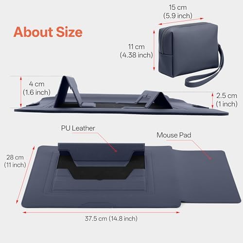 15-16 Inch Protective Laptop Sleeve with Stand, for MacBook Pro/MacBook Air
