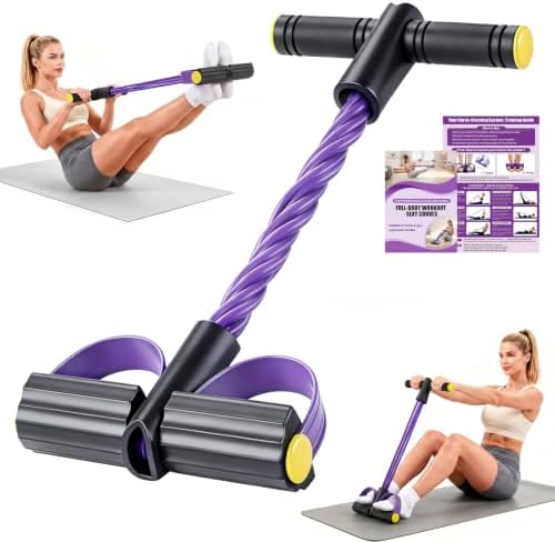 Foot Pedal Resistance Bands with Handles, 6-Tube Multifunction Elastic Yoga Exercise Bands, Home Gym Fitness Equipment for Women & Men to Abs, Core, Leg, Arm, Waist Workout