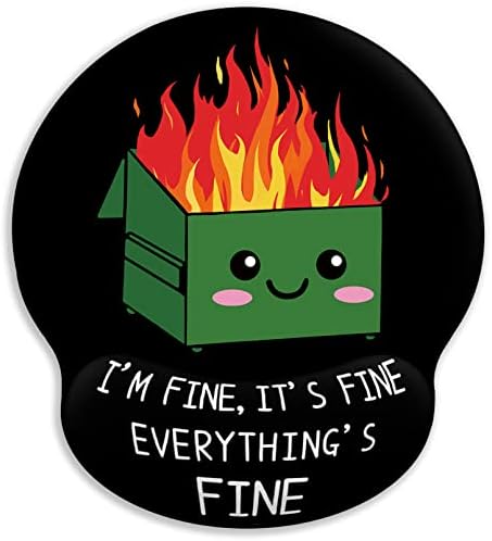 Blusabaca Dumpster on Fire Ergonomic Mouse Pad with Wrist Rest Mousepad