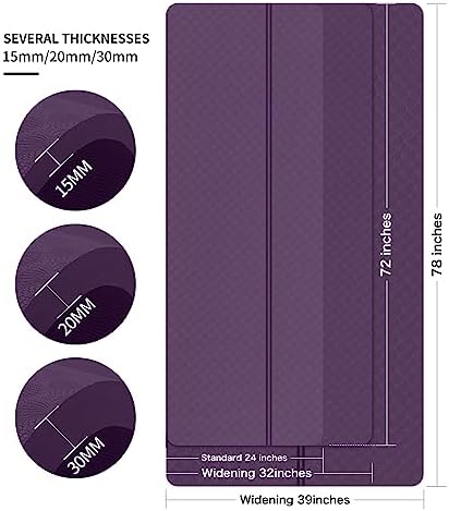 nuveti Large Exercise Mat - 15mm/20mm/30mm Thick Yoga Mat | Workout Mat for Fitness, Yoga, Pilates, Stretching & Floor Exercises for Women & Men with Free Carrying Bag