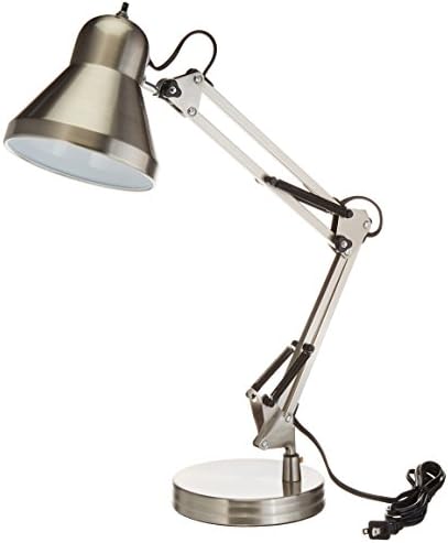 Boston Harbor WK-618E-3L Swing Arm Lamp Holder for Desk Lamp, Brushed Nickel,Grey