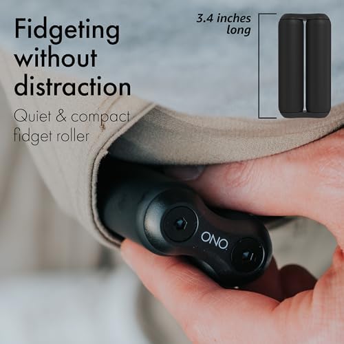 ONO Roller - Handheld Fidget Toy for Adults | Help Relieve Stress, Anxiety, Tension | Promotes Focus, Clarity | Compact, Portable Design (Black, Full Size - ABS Plastic) (Pack of 2)