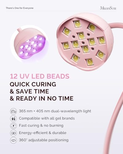 MelodySusie Gooseneck Cordless UV Nail Lamp P-ArtM2 Light for Nail Tips