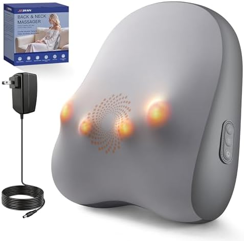 Electric Back Massager, Deep Tissue Kneading Heat for Pain Relief