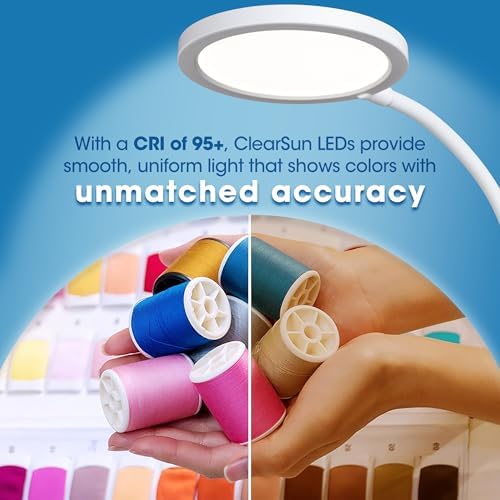 OttLite Good Housekeeping Circular LED Lamp, Wireless Charging, White
