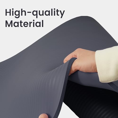 Fitvids 1/2-inch Thick High Density Exercise Yoga Mat with Carrying Strap