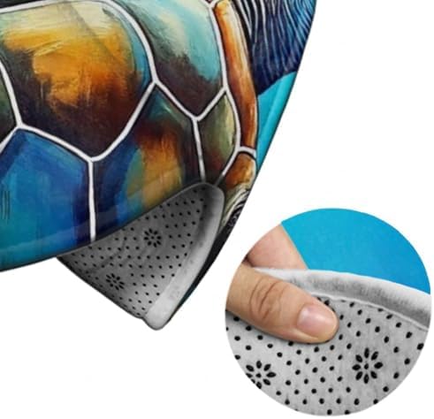 Fashion Round Area Rug Large Non Slip Carpet, Sea Turtle Unisex Home Decor Mat