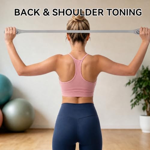 Resistance Band for Women, Silicone Shoulder Opener Back Stretcher,Stretch Bands for Exercise, Pull Exerciser for Posture Correction, Hand Grip Strengthener for Home Gym Office Travel