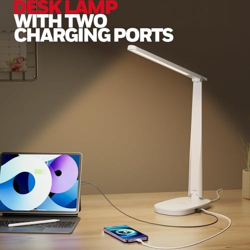 Honeywell HWT-H2 LED Desk Lamp, Eye-Caring Full Spectrum, USB Charging