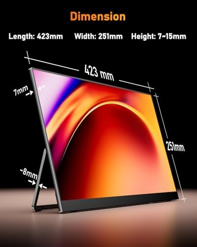 Yodoit 18.5" Portable Monitor 100Hz FHD USB-C IPS for Gaming and Work