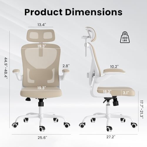 Ergonomic Office Chair, High Back Mesh Desk Chair with Headrest