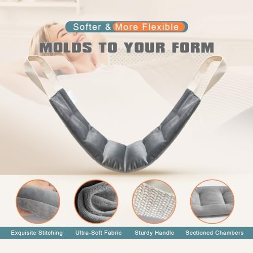 uncn Heating Pad for Neck Shoulders and Back Microwavable Wrap Weighted Neck Warmer 32x5in Microwave Heat Wrap Rice Beanbag Lavender Scented 1.5Pounds