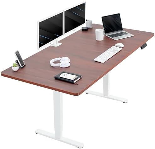 VIVO Dark Walnut 71 x 36 in Standing Desk, DESK-KIT-2W7D-36