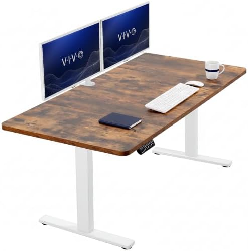 VIVO Rustic Vintage Brown 60 x 30 in Standing Desk, DESK-KIT-1W6N-30
