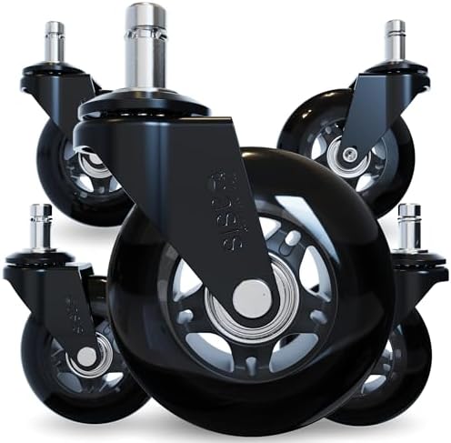 The Office Oasis Original Office Chair Wheels (As Seen On PBS), Black