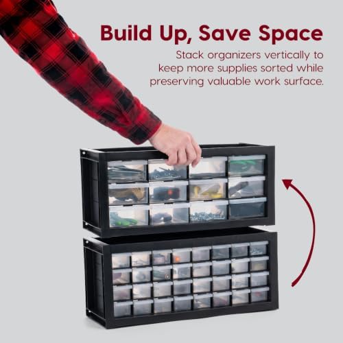 IRIS USA 32-Drawer Tool Organizer, Nuts & Bolts, Small Parts, Black