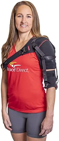 Ottobock Shoulder Stabilizer Orthosis L3670- Arm Brace for Stroke, Hemiparesis, Subluxation, Rehabilitation- Left or Right Shoulder, Black-Red, XS - Left