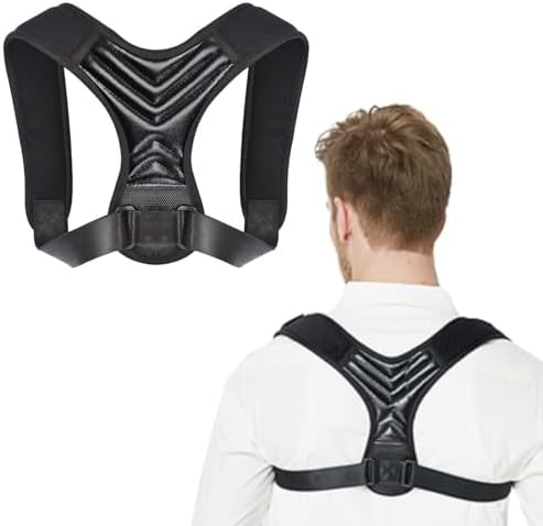 Posture Corrector, Back Brace for Women and Men, Adjustable Back Support, Shoulder Straightener for Improving Hunchback, Providing Pain Relief from Neck, Shoulder, and Upper Back - Black