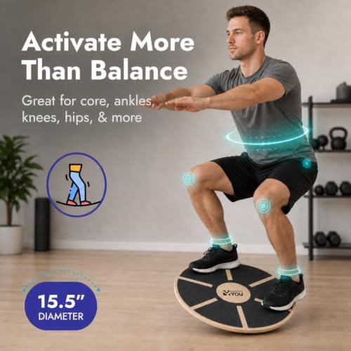 Wooden Wobble Balance Board for Physical Therapy and Core Training