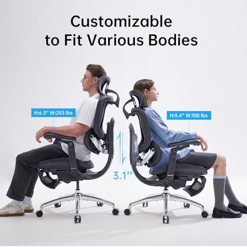 SIHOO Doro C300 Pro V2 Ergonomic Office Chair with Footrest, 2 Packs, Black