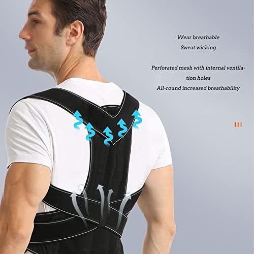 Corrector Back Brace for Men Women Spine Support Correction Straps Anti Kyphosis Adjustable Clothes Improves Your Sitting Soreness,Gray,XL
