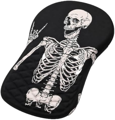 Ergonomic Mouse Pad with Wrist Rest, Mouse Pad with Memory Foam Massage Support, Non-Slip PU Base, Comfortable Typing Cushion for Home Office Computer Laptop, Human Skeleton