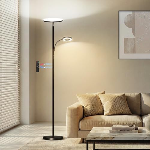 marctronic Floor Lamp, Upgraded 42W 4000LM Super Bright LED Floor Lamp for Living Room Bedroom, Dimmable Standing Reading Floor Lamps with Remote & Touch Control