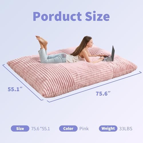 Hobestluk Adult Bean Bag Chair 3 in 1 Convertible Large Bean Bag Sofa