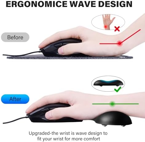 JIKIOU Ergonomic Gliding Palm Rests, Gel Mouse Wrist with Leather Surface