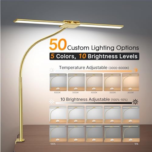 Syrinx LED Desk Lamp for Office Home, Dual Head Eye-Care Architect Lamp