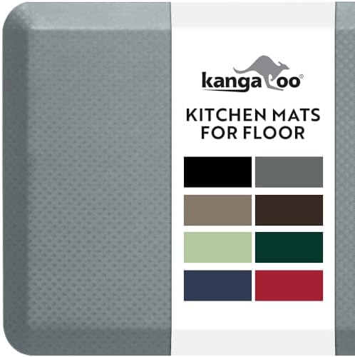 KANGAROO Cushioned Anti Fatigue Kitchen Mats for Floor, 20x39 Grey