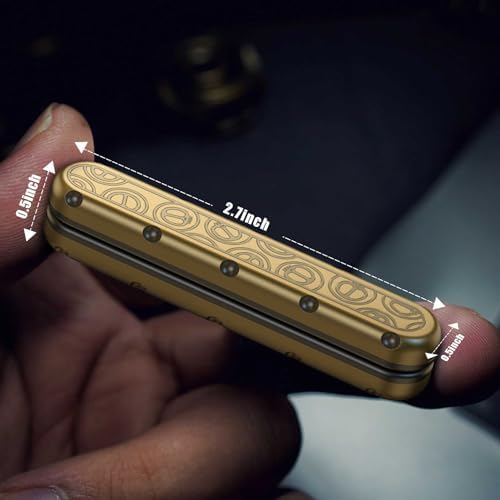 EDC Fidget Slider Metal Fidget Toys Adults Stress Relief ADHD(Bronze)